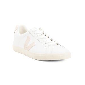 VEJA White/Beige Made In Brazil Leather Esplar Sneakers